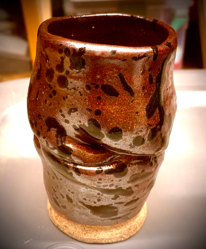 Handmade wheel thrown ripple cup