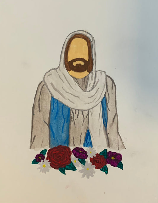 Faceless Jesus Christ Watercolor Painting